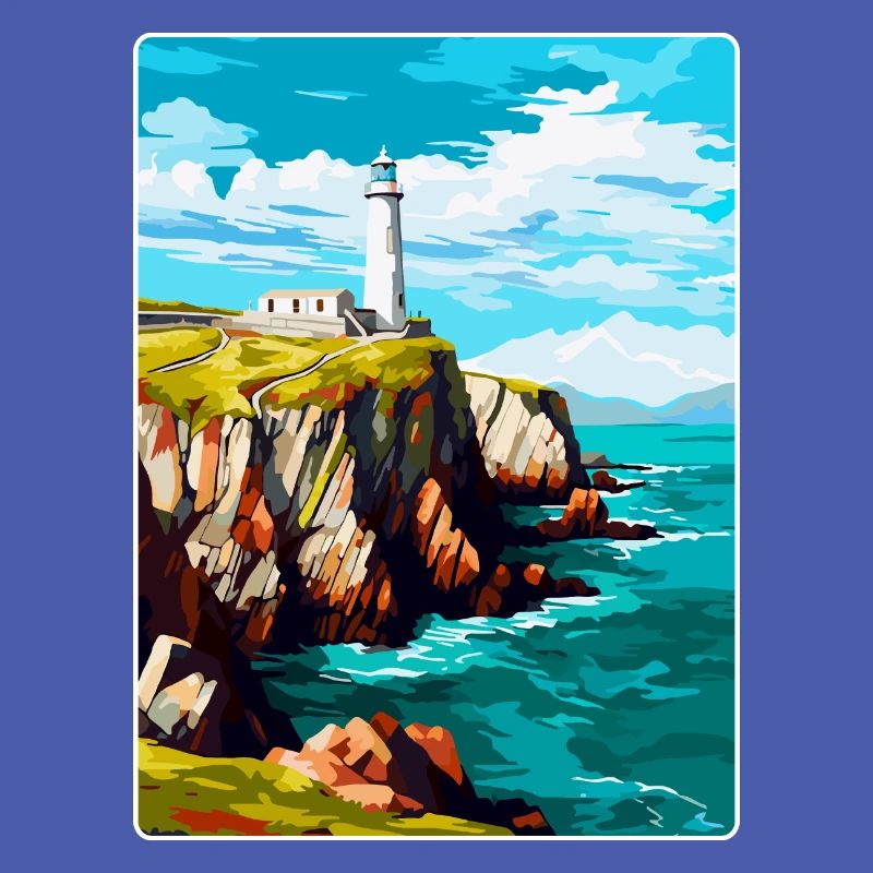South Stack Cliffs Anglesey Affiche de voyage vintage