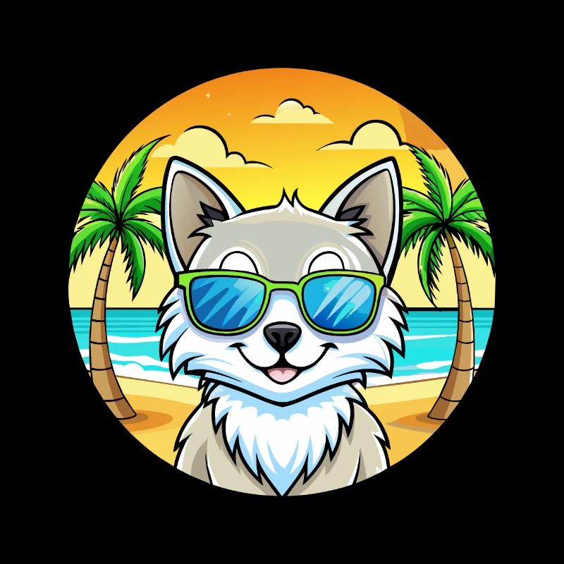 Lunettes de soleil de plage de race de chat angora turc