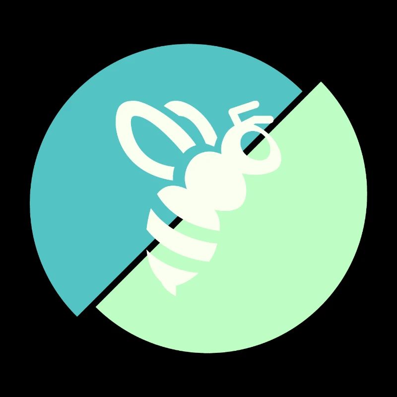 Abeille contrastée vert pastel