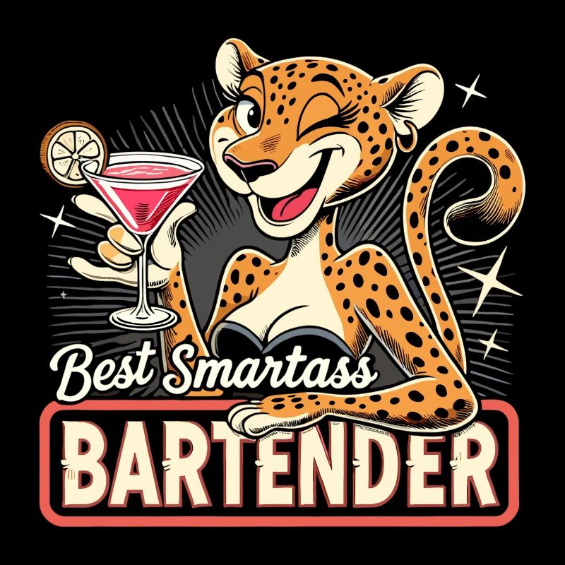 Barkeeperin Barfrau Leopardin Leopard Geschenk