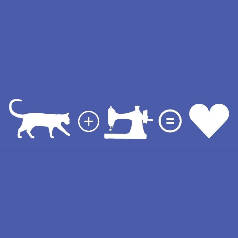 Katze und Nähen ist Liebe, macht glücklich