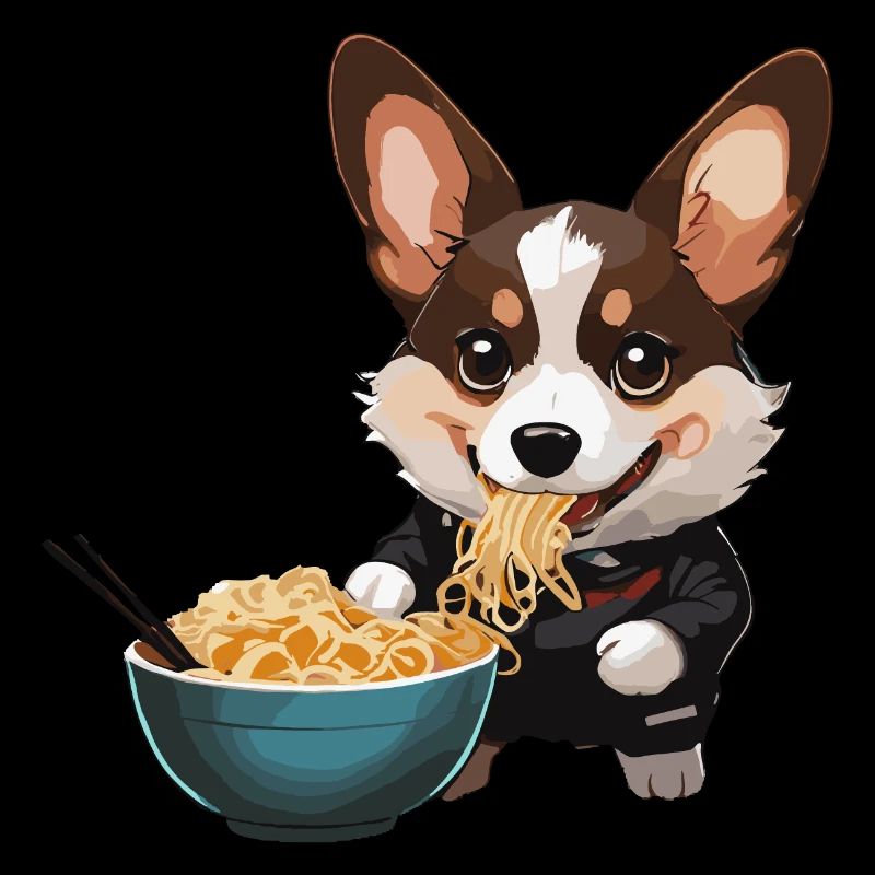 Corgi Eating Ramen #2