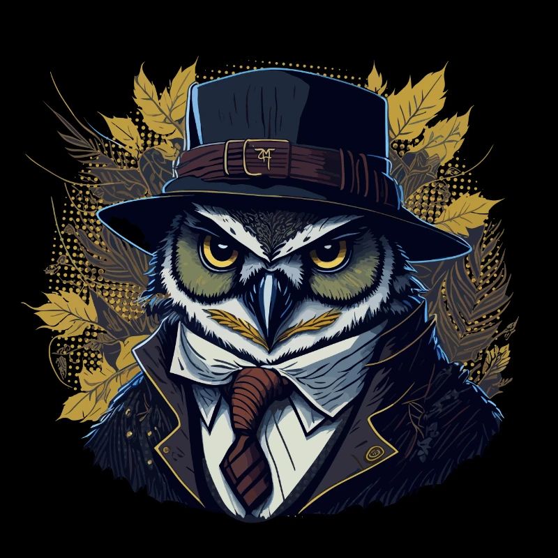 Herbst Eule Wald Boss - KI - DIGITAL