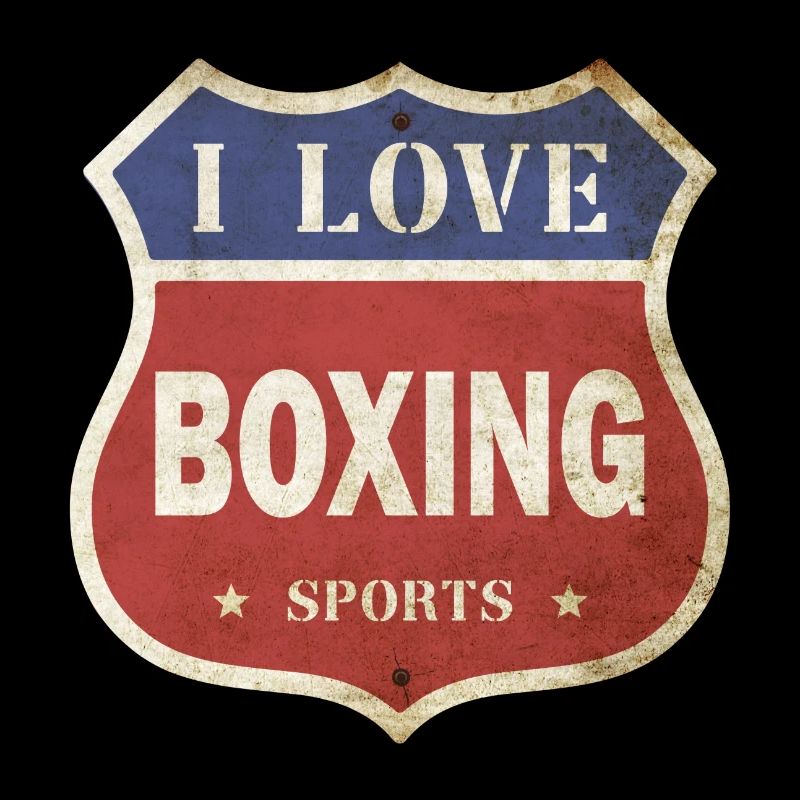 J’adore la boxe boxe boxe match vintage bouclier route