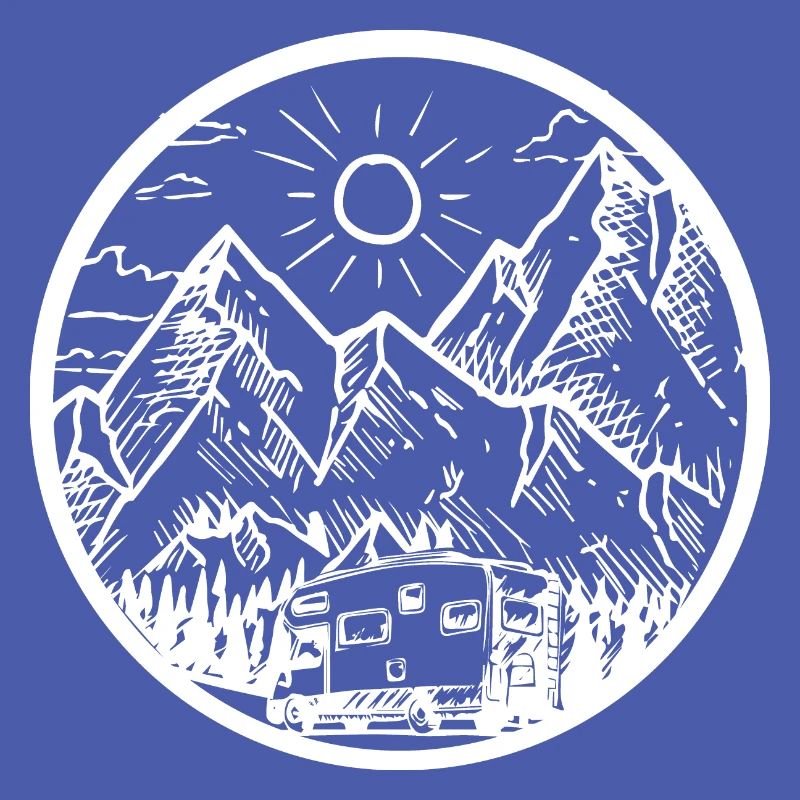 Circle - Mountain - Camping Van -