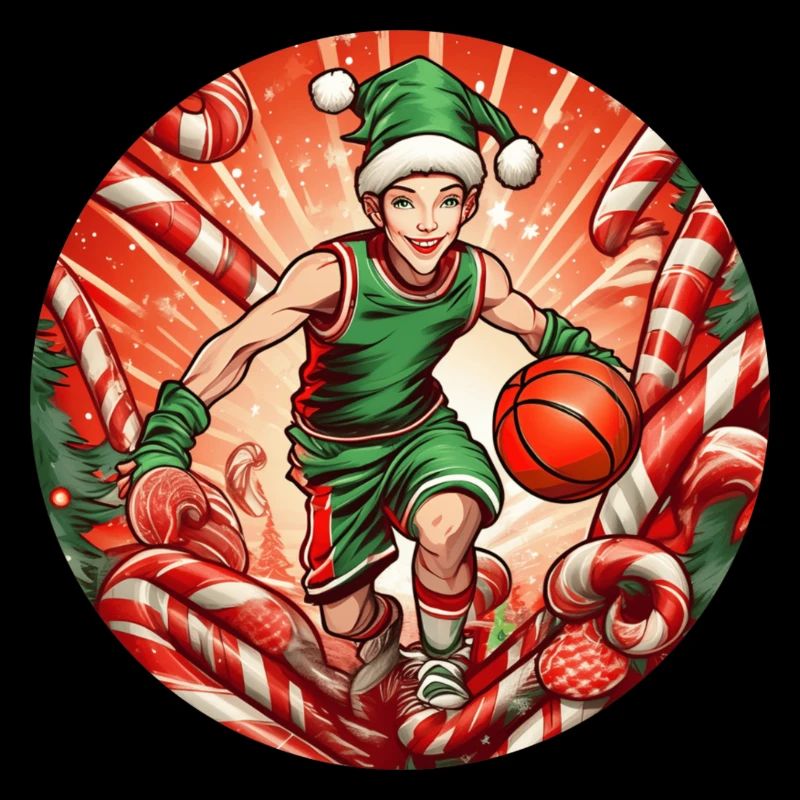 Basket-ball elfe de Noël
