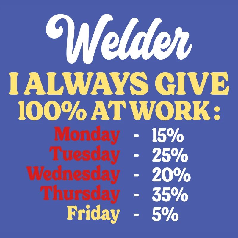 100% At Work Funny Welder Quote