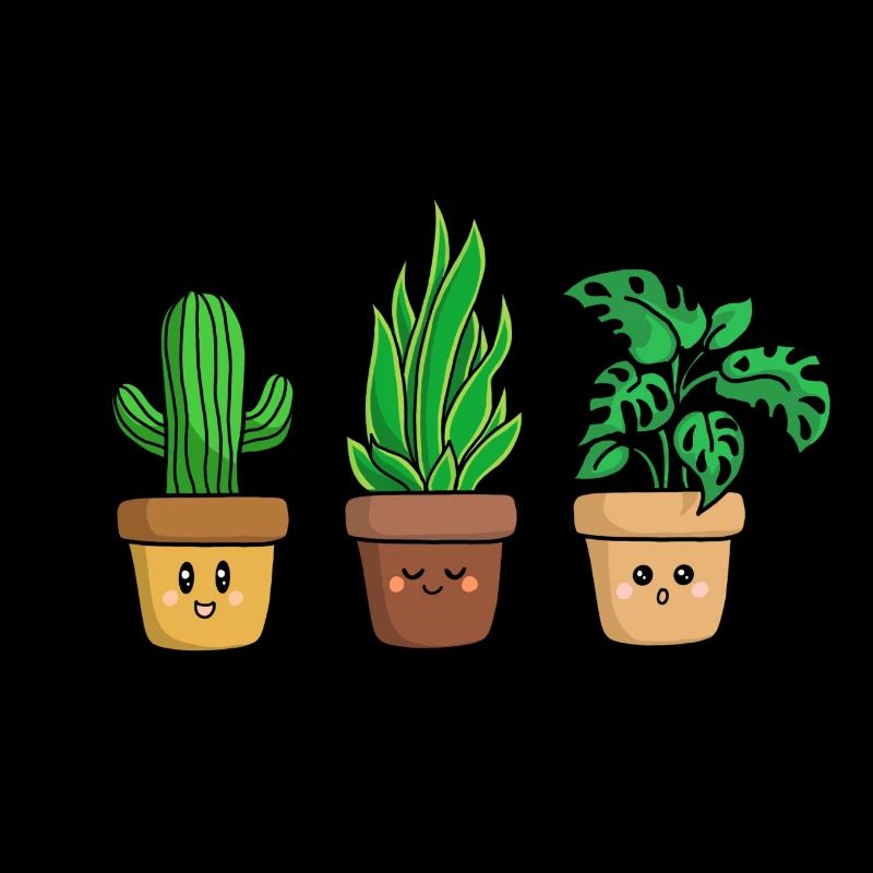 three cute plants