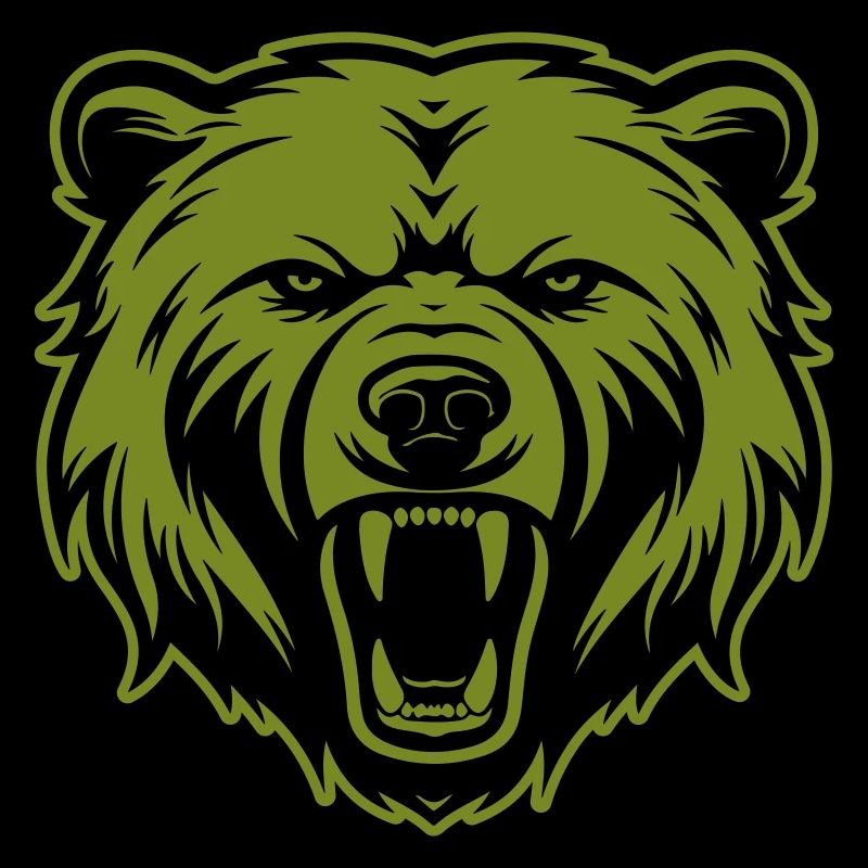 Bear Grizzly Head Silhouette
