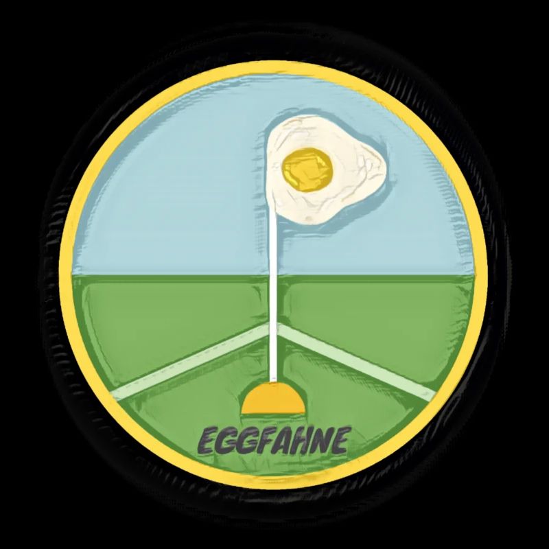 Eckfahne mit einem Spiegelei als Wimpel - Eggfahne