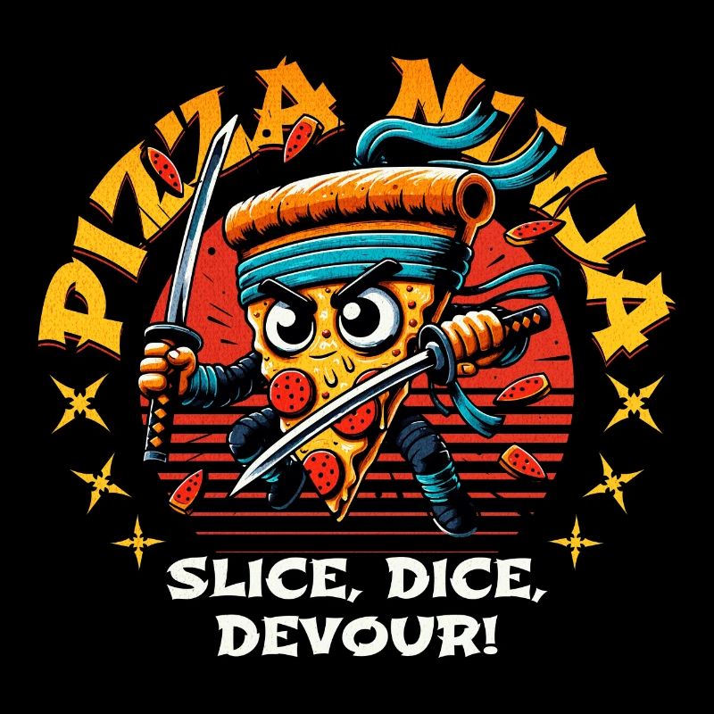 PIZZA NINJA TRANCHEZ, COUPEZ EN DÉS, DÉVOREZ !