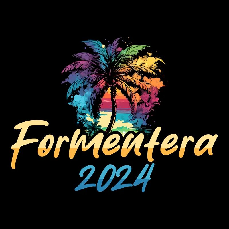 Formentera 2024 Palm Trees Multicoloured