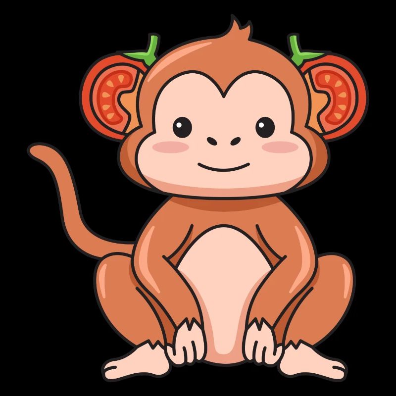 Monkey Tomato Design for Monkey Lovers
