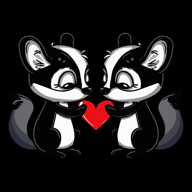 Skunk Couple Saint-Valentin