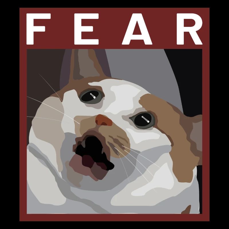 Scared cat Meme Illustration