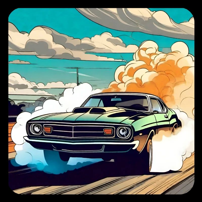 Oldtimer Drift Auto Turbo Rallye mit Rauch