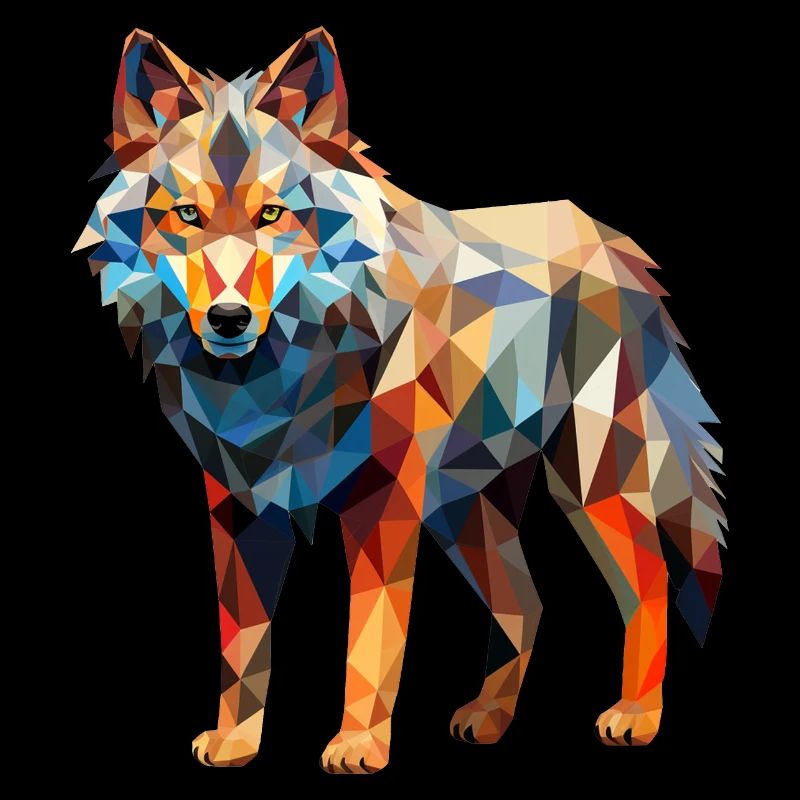 Wolf Geometric Drawing
