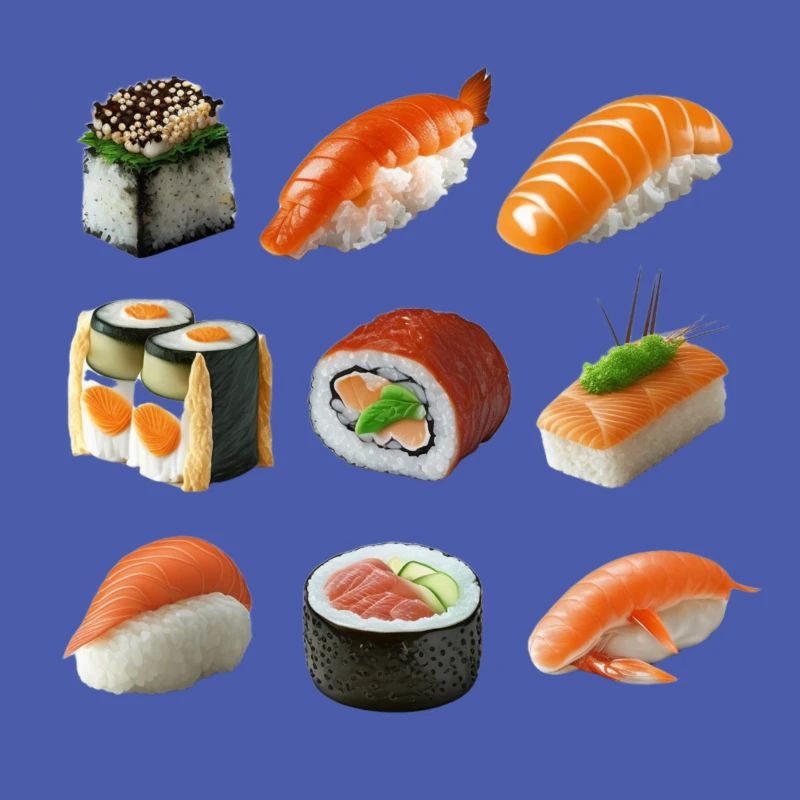 Différentes variantes de sushis