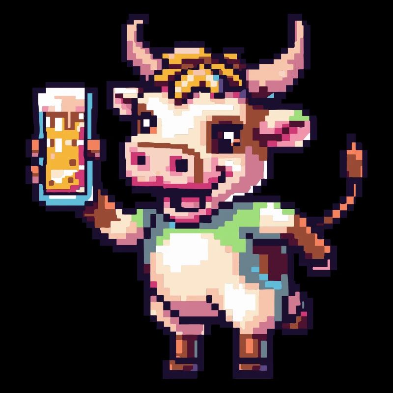 Vache Pixel Bière
