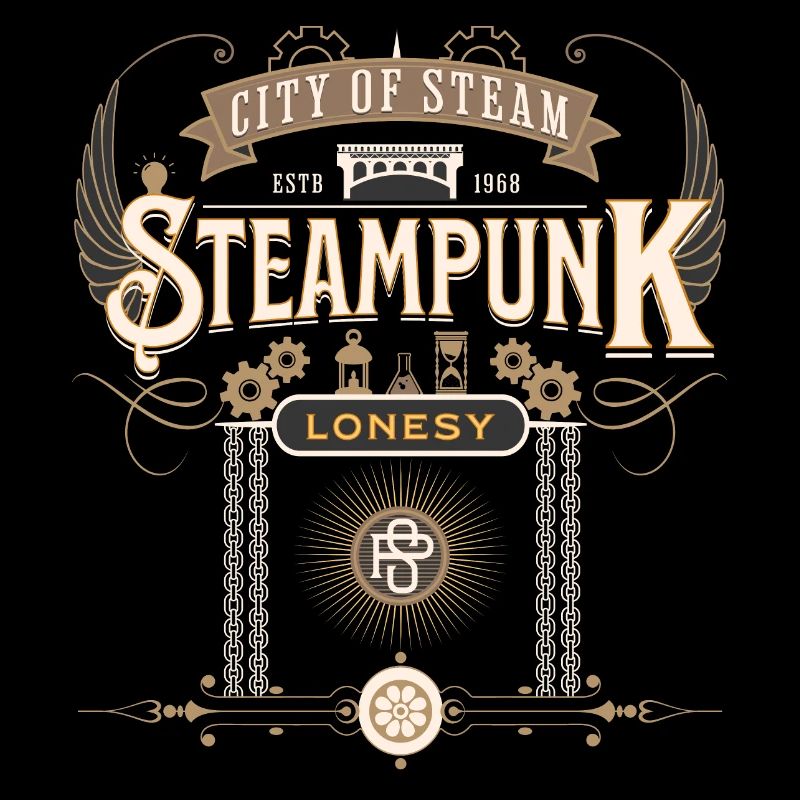 Victorian steampunk design with chains