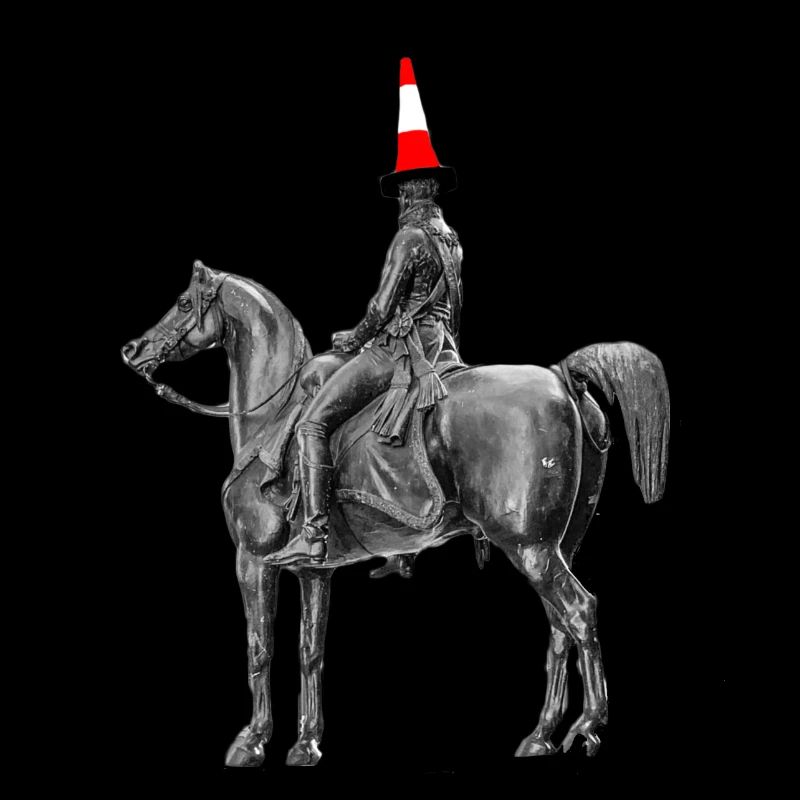 La statue du cheval et du cône de circulation de Glasgow