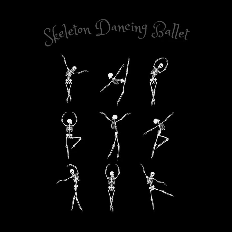 Skeleton Dancing Ballet Funny Halloween