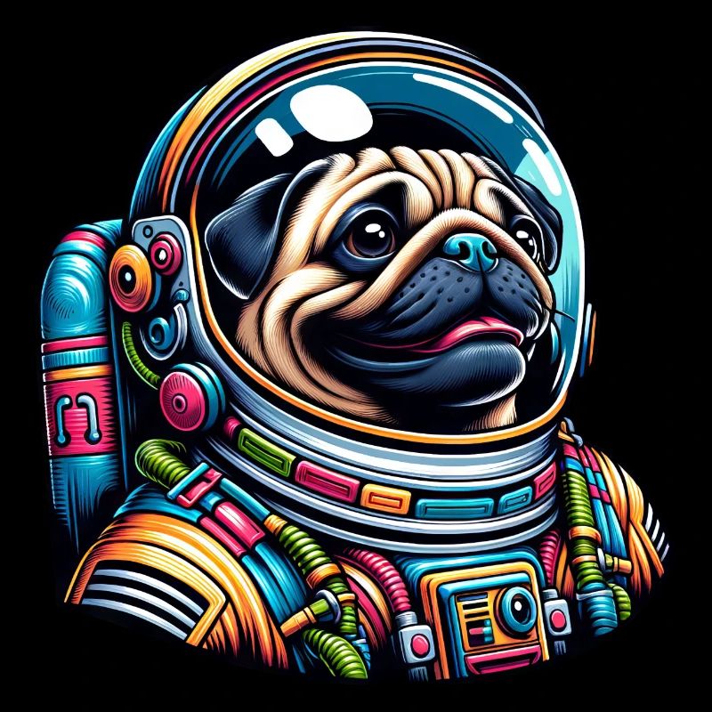 Astronaute carlin coloré dans l’espace