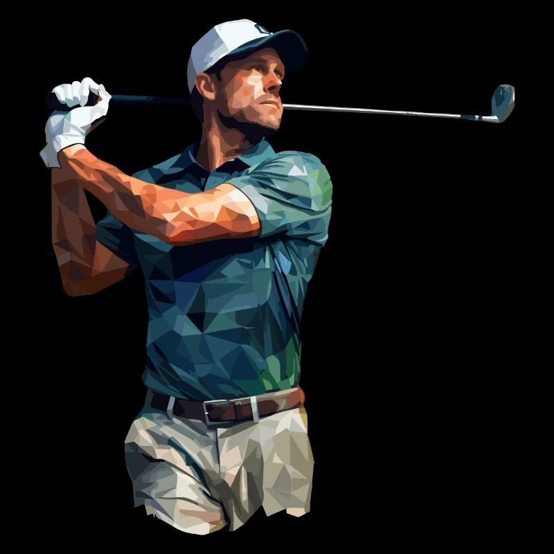 Golfer im Polygon Style