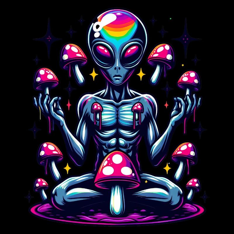 Alien mit Pilzen