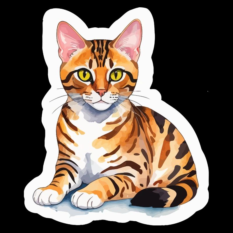 Chat du Bengale Aquarelles