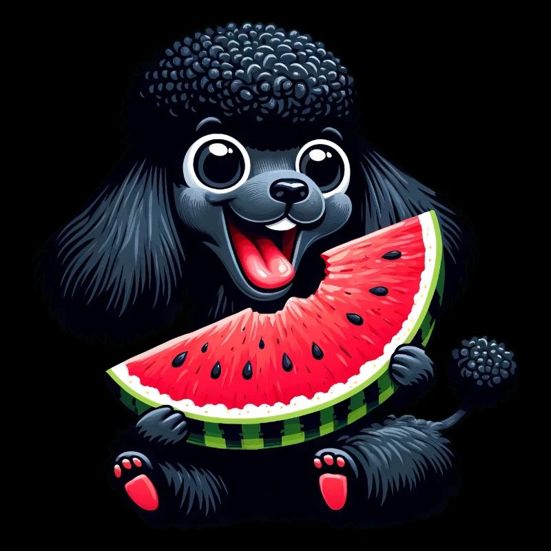 Caniche avec un design d’été de pastèque