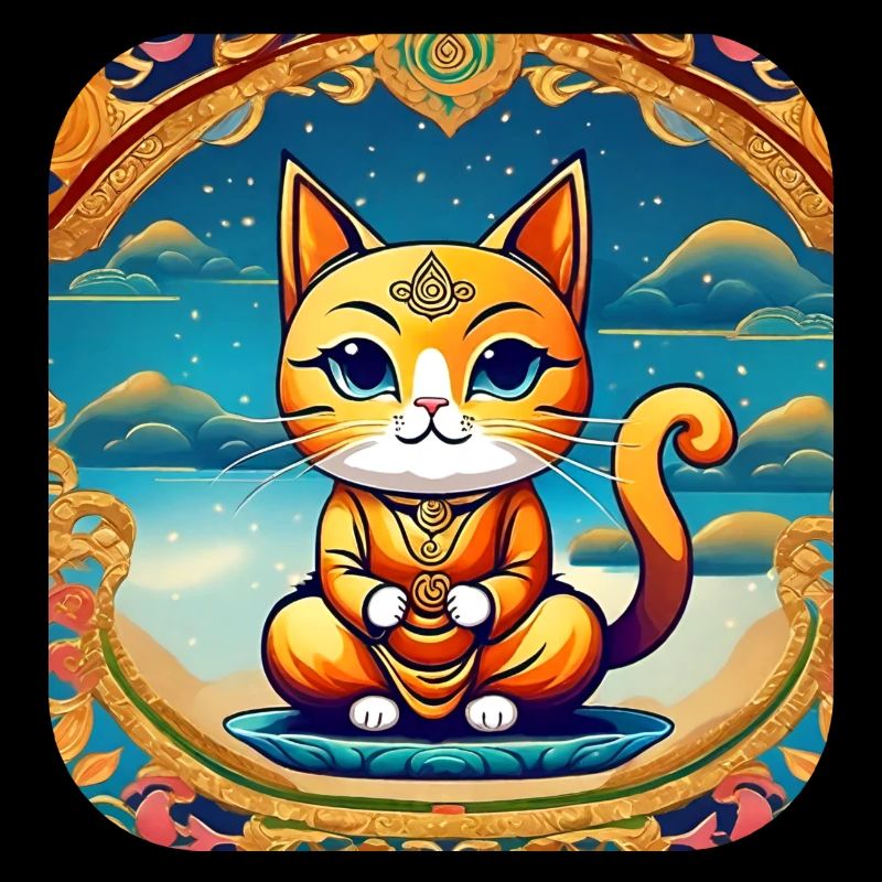 Chat mignon en position de yoga de Bouddha