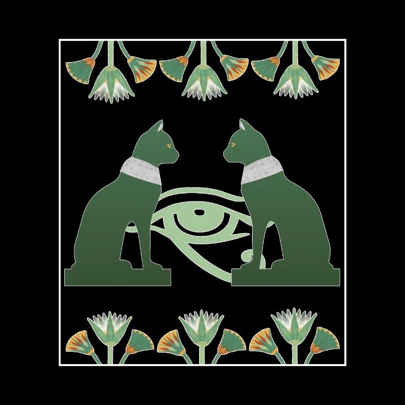 Déesse du chat Bastet et Horus Eye, Art Egypte