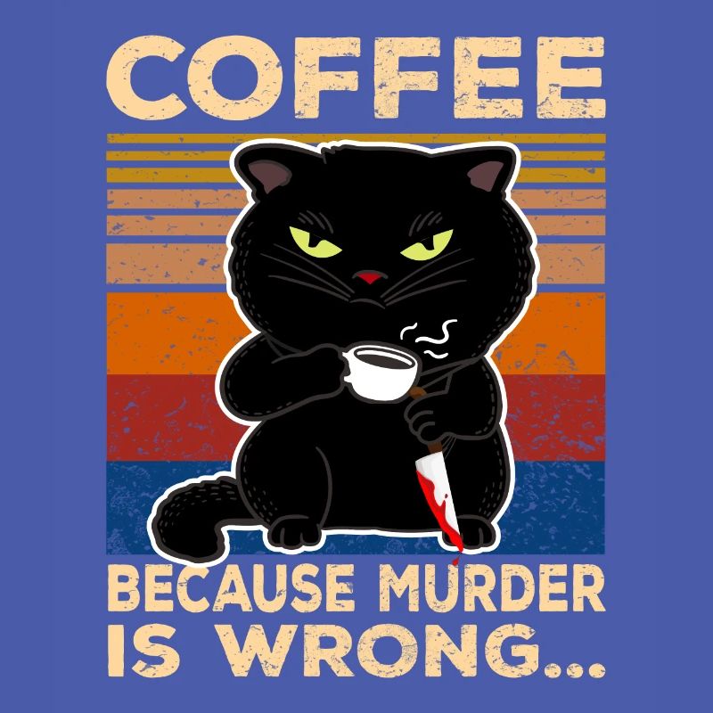 coffee because murder wrong funny cat coffee mug