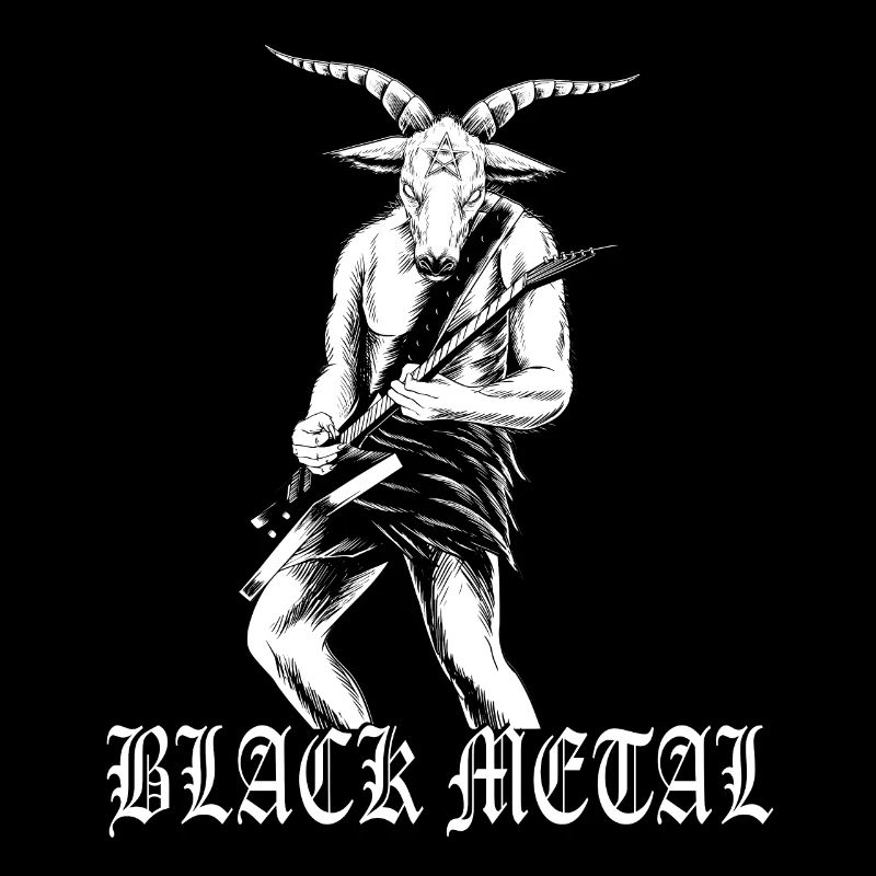black metal, baphomet avec guitares électriques, musiciens, git