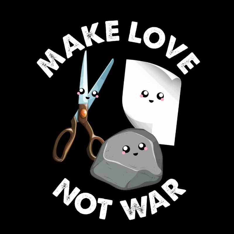 Make Love Not War Funny Rock Paper Scissors Game