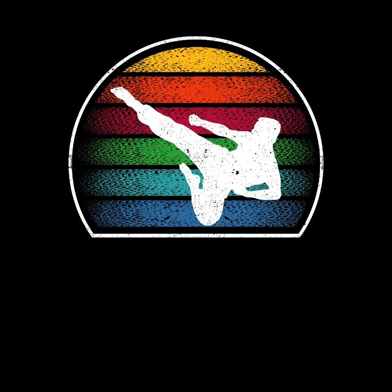 Karate Retro Sunset 80s Style Fight