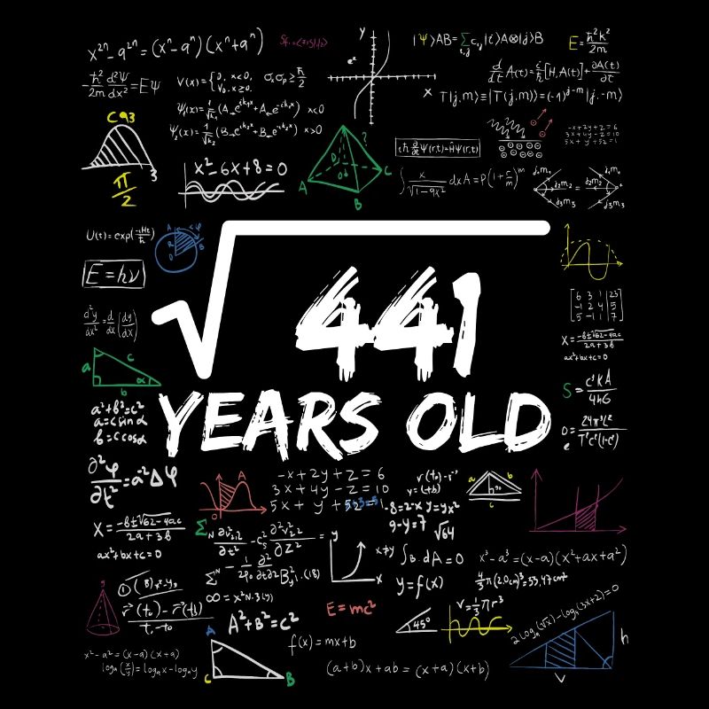 Square Root of 441 21ST Funny Math Birthday