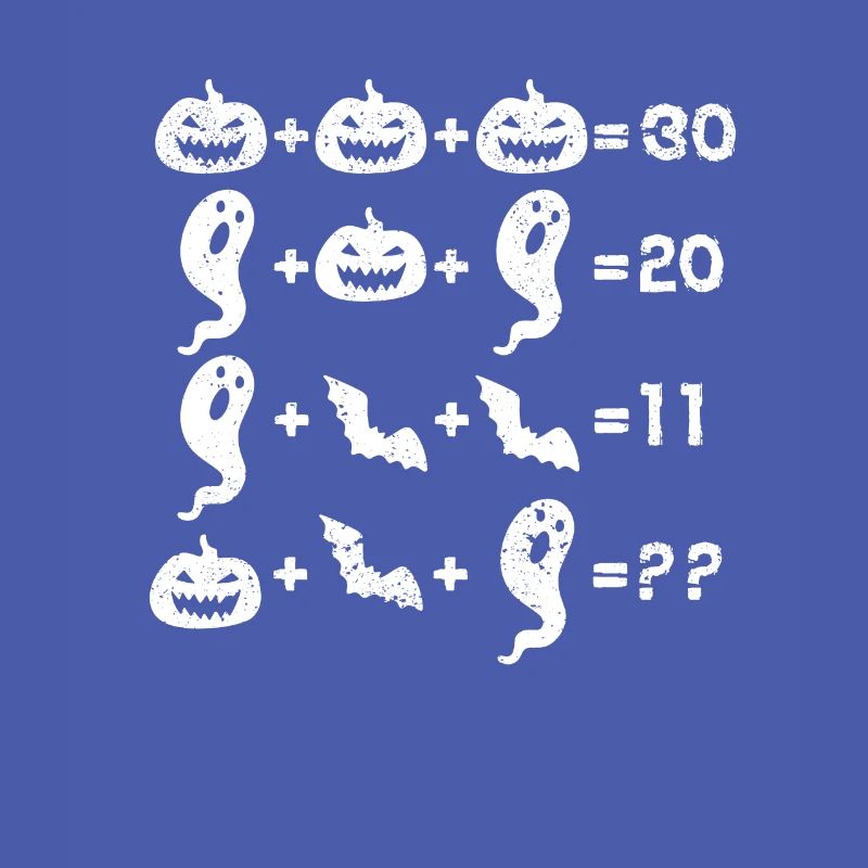Math Equation Pumpkin Ghost Witch Bat