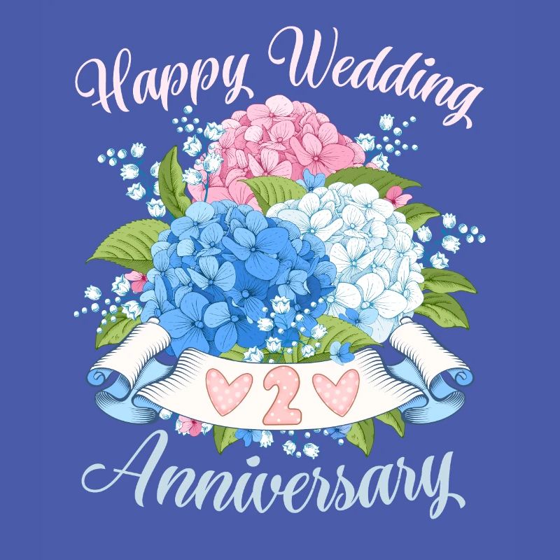 Wedding Anniversary Congratulations with Hydrangeas