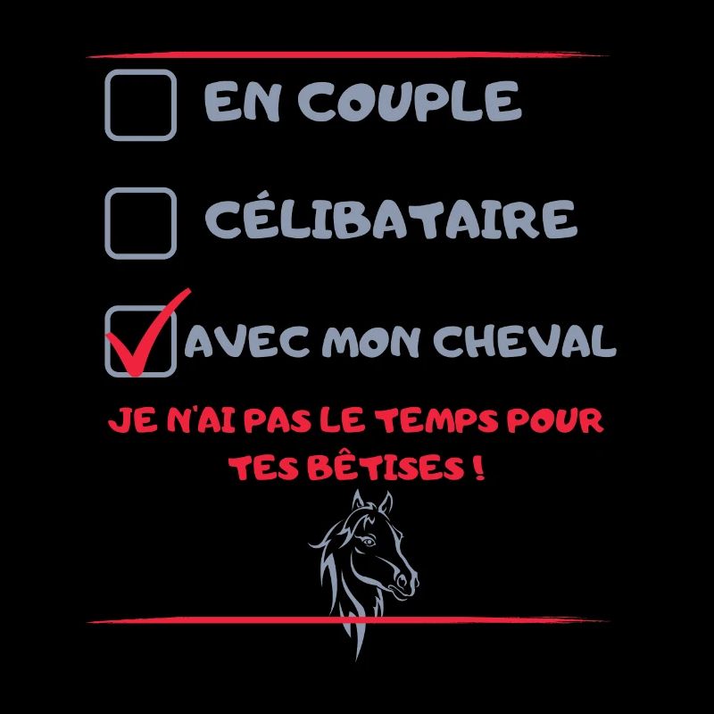 Couple Célibataire Avec Mon Cheval Cadeau Cavalier
