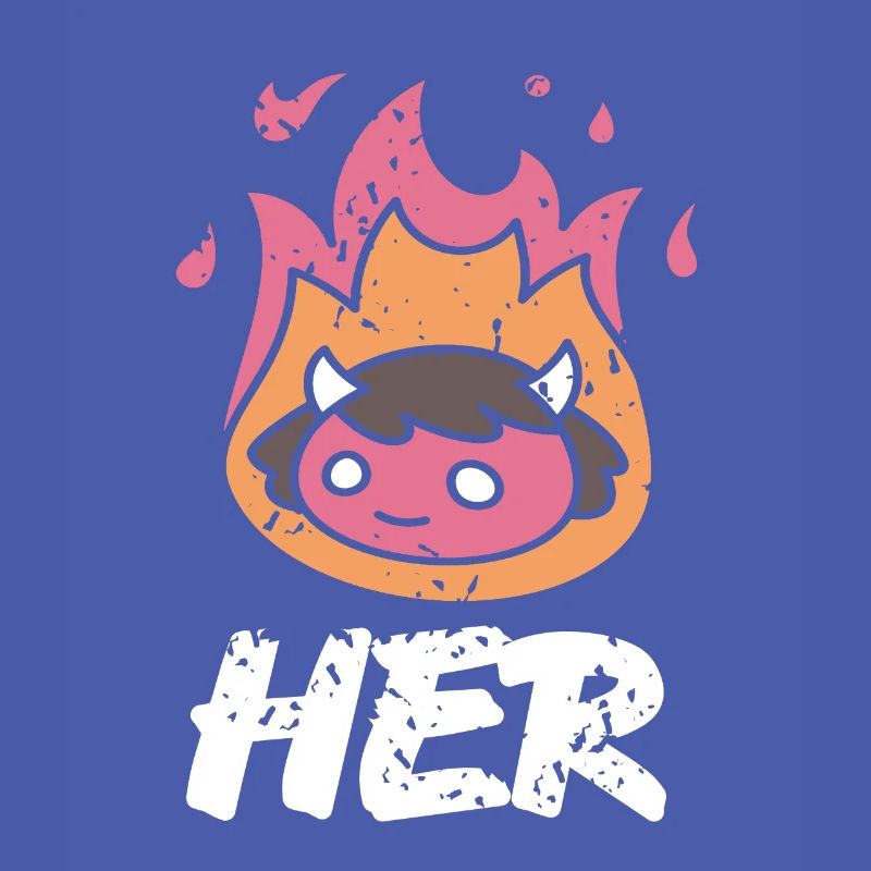 HER Cute Retro Burning Halloween Demon For Her