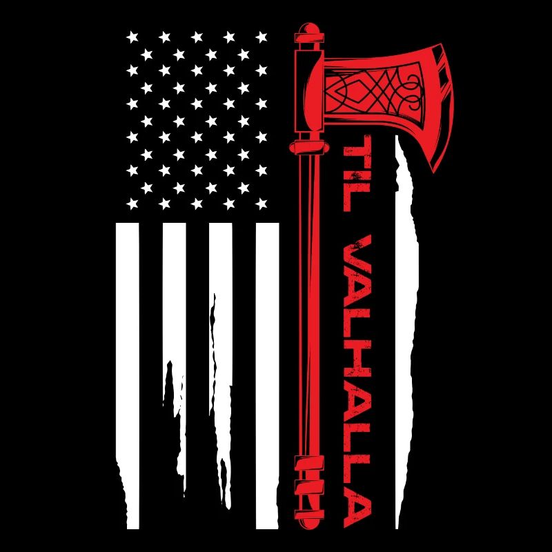 Til valhalla axe drapeau des États-Unis Design pour un viking