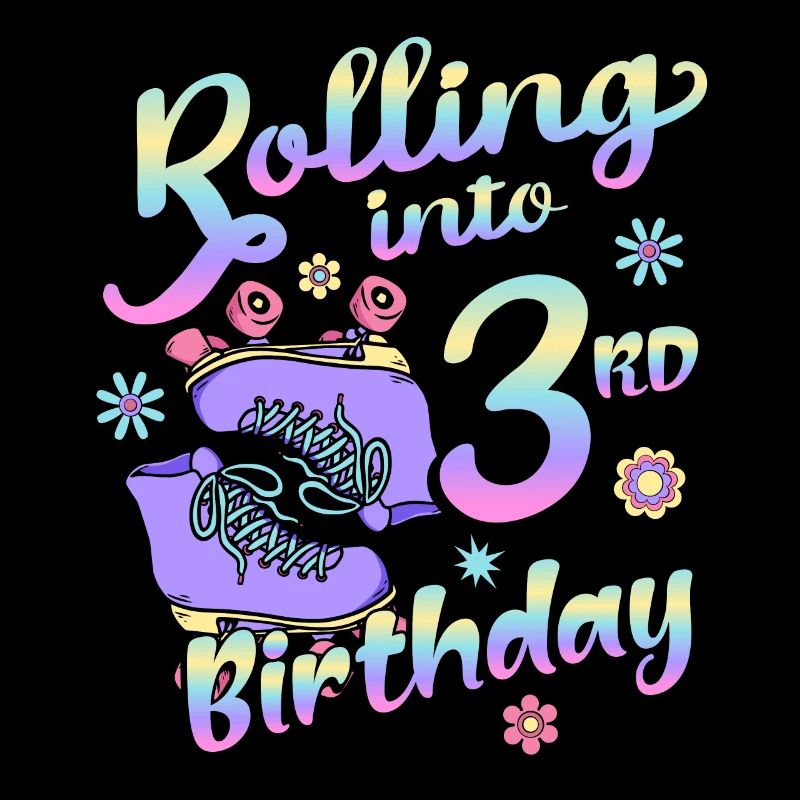 Rolling Into 3rd Birthday Quad Skater Roller Skates
