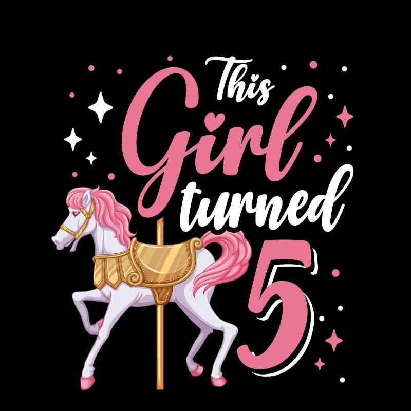 Karussell-geburtstagsfeier Dieses Mädchen Wurde 5