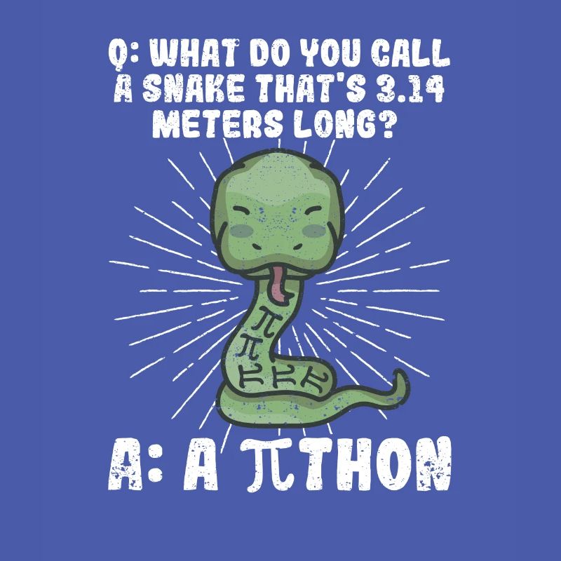 Python Snake Pithon Pi Tag Symbol Drôle de math