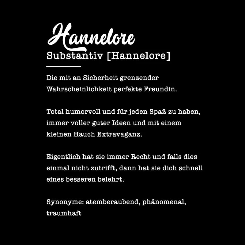 Hannelore Substantiv Beste Freundin Geschenk