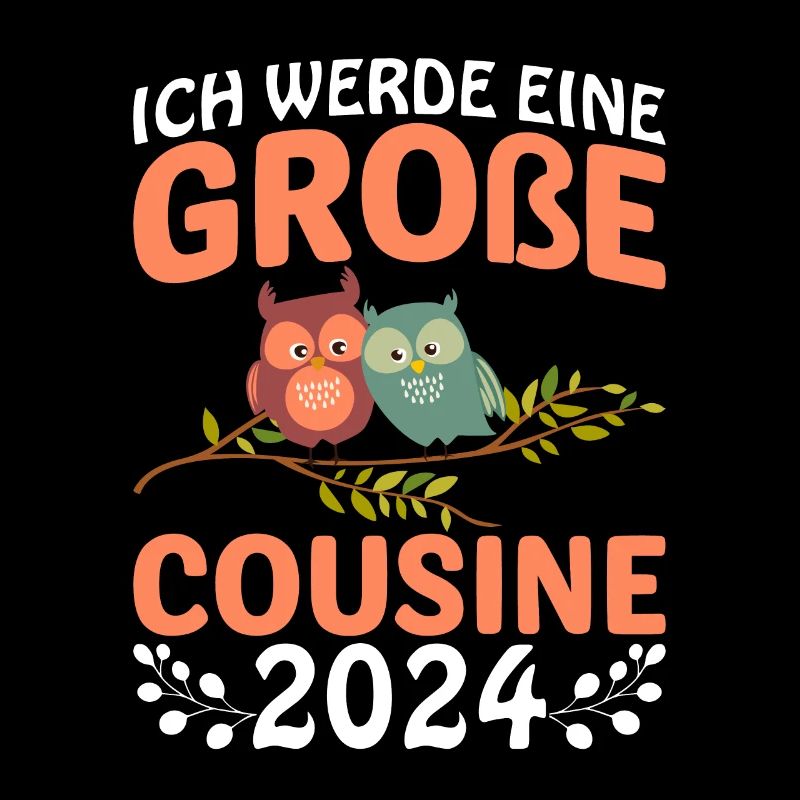 Kinder Ich werde Große Cousine 2024 T-Shirt Eule