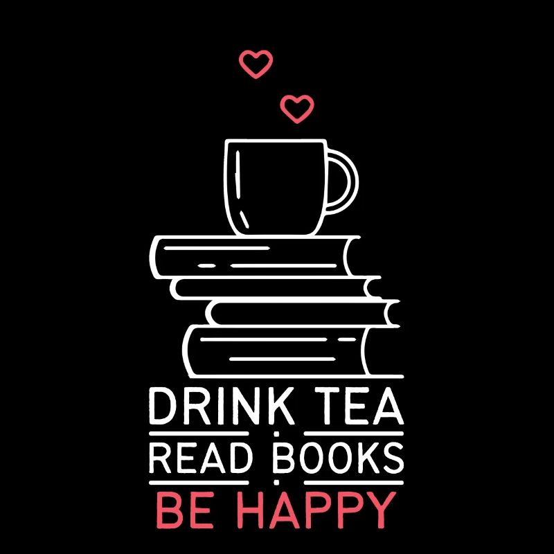 Tee Trinken Bücher Lesen Glücklich Sein