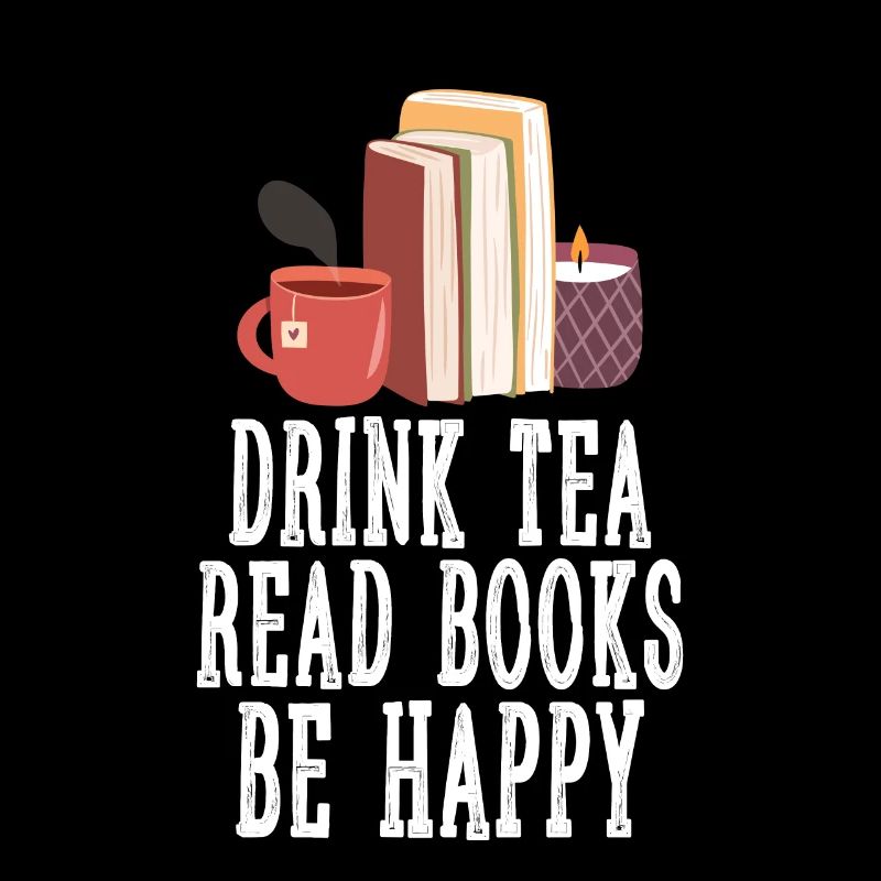 Tee Trinken Bücher Lesen Glücklich Sein